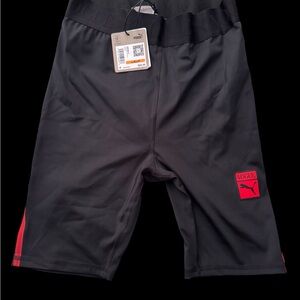 New women’s Puma Vogue Black Athletic Shorts with Red Accents small